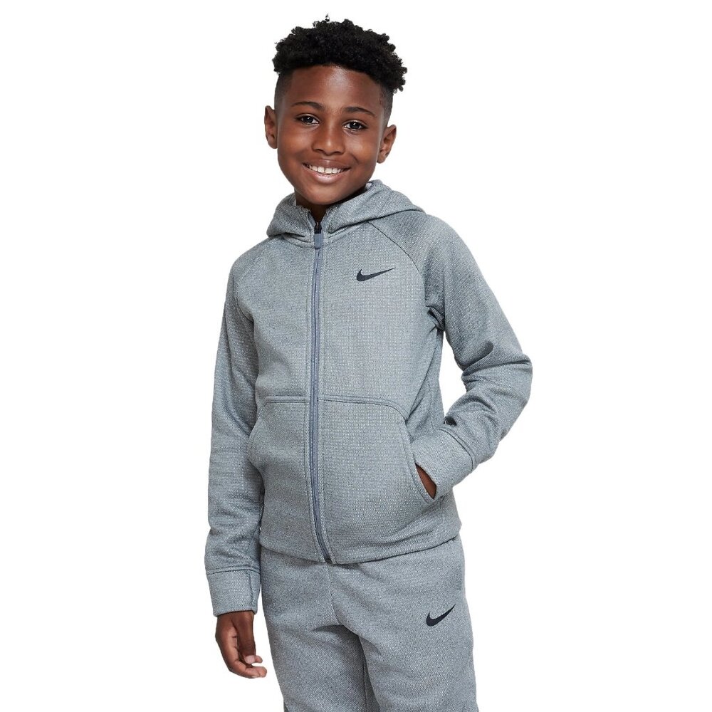Nike Therma-FIT Carbon Heather/Black DV4201-091 Big Kids' Boys Winterized Hoodie
